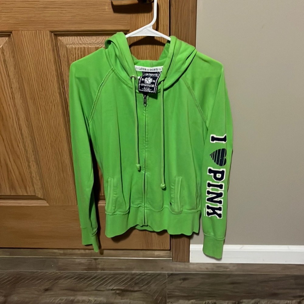Victoria’s Secret Pink zip-up hoodie. Size large!
